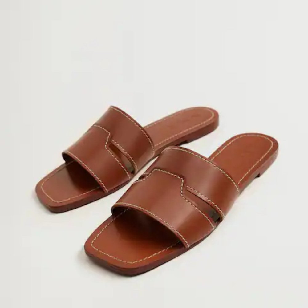 Mango - Leather straps sandals
